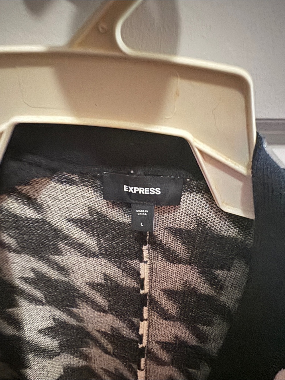 Express Black & White Houndstooth Open-Front Blazer Jacket - Picture 3 of 6